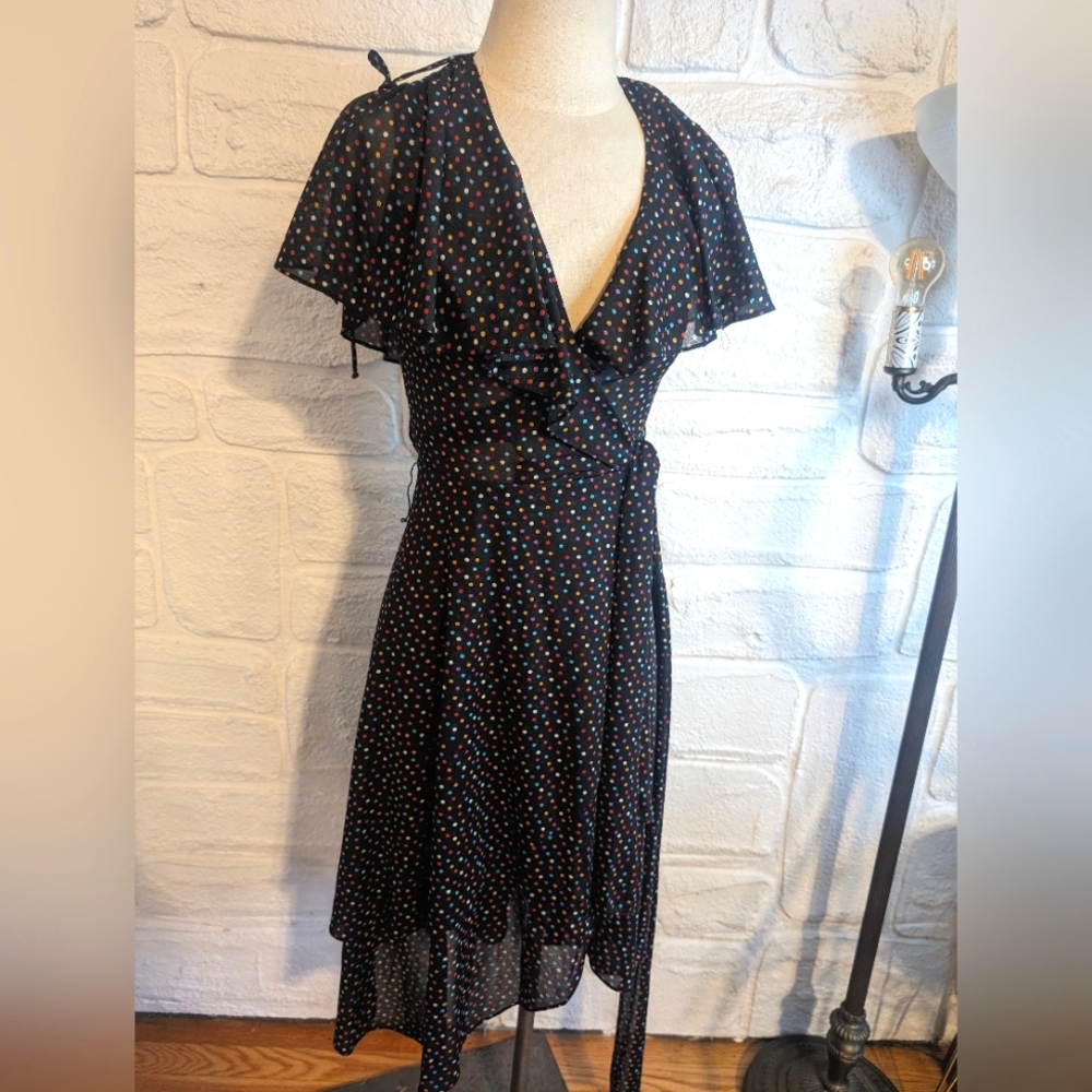 Vintage 70’s Sheer Disco Wrap Dress size 6